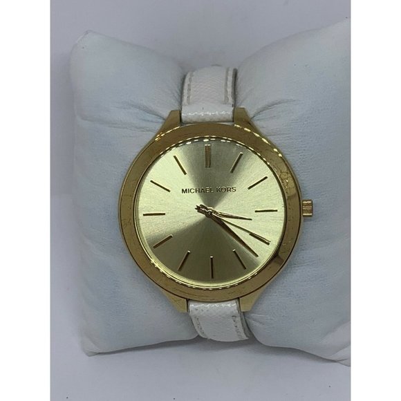 Michael Kors MK3179 Womens White Leather Analog Ch main image 10